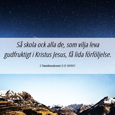 Picture 06 - 2 Timotheosbrevet 3:12 SV1917 - Så skola ock alla de, som vilja leva gudfruktigt - Bible Verse Picture