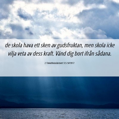 Picture 06 - 2 Timotheosbrevet 3:5 SV1917 - de skola hava ett sken av gudsfruktan, men skola - Bible Verse Picture