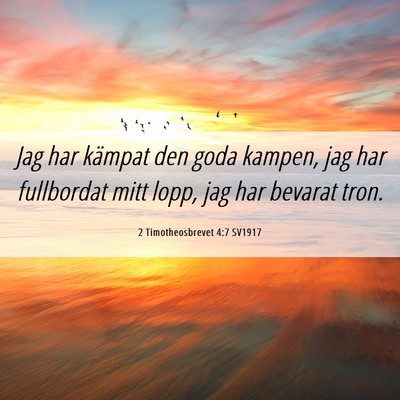 Picture 06 - 2 Timotheosbrevet 4:7 SV1917 - Jag har kämpat den goda kampen, jag har - Bible Verse Picture