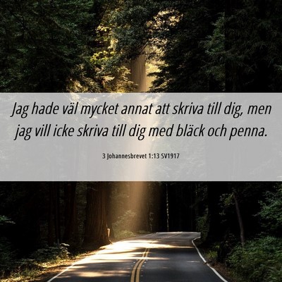 Picture 06 - 3 Johannesbrevet 1:13 SV1917 - Jag hade väl mycket annat att skriva till dig, - Bible Verse Picture