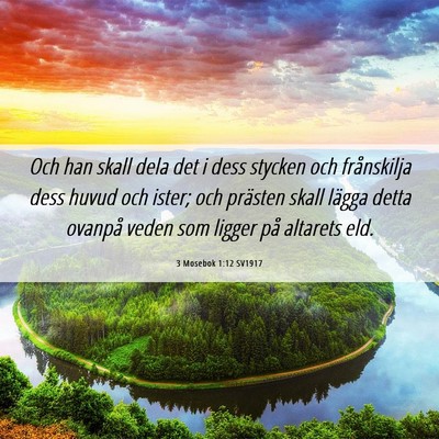 Picture 06 - 3 Mosebok 1:12 SV1917 - Och han skall dela det i dess stycken och - Bible Verse Picture