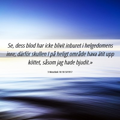 Picture 06 - 3 Mosebok 10:18 SV1917 - Se, dess blod har icke blivit inburet i - Bible Verse Picture
