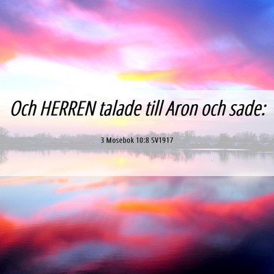 Picture 06 - 3 Mosebok 10:8 SV1917 - Och HERREN talade till Aron och - Bible Verse Picture