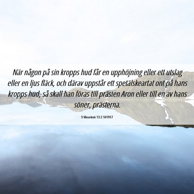Picture 06 - 3 Mosebok 13:2 SV1917 - När någon på sin kropps hud får en - Bible Verse Picture