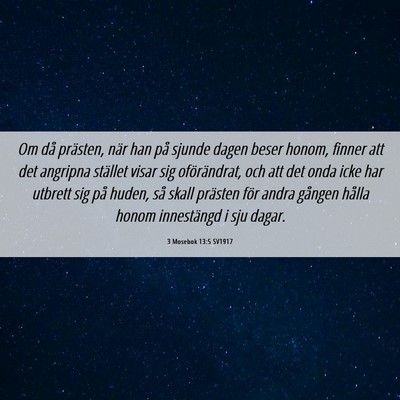 Picture 06 - 3 Mosebok 13:5 SV1917 - Om då prästen, när han på sjunde dagen beser - Bible Verse Picture