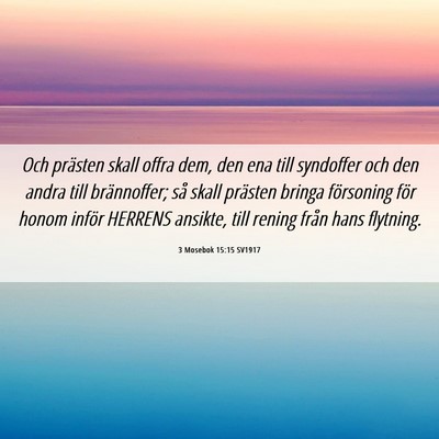 Picture 06 - 3 Mosebok 15:15 SV1917 - Och prästen skall offra dem, den ena till - Bible Verse Picture