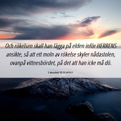 Picture 06 - 3 Mosebok 16:13 SV1917 - Och rökelsen skall han lägga på elden inför - Bible Verse Picture