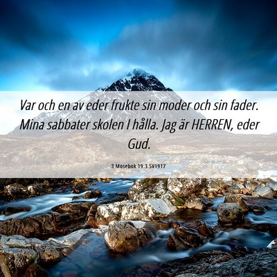Picture 06 - 3 Mosebok 19:3 SV1917 - Var och en av eder frukte sin moder och sin - Bible Verse Picture
