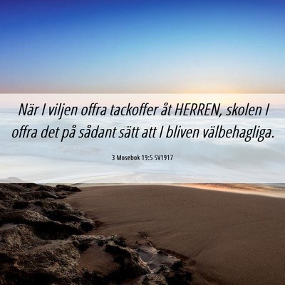 Picture 06 - 3 Mosebok 19:5 SV1917 - När I viljen offra tackoffer åt HERREN, skolen - Bible Verse Picture