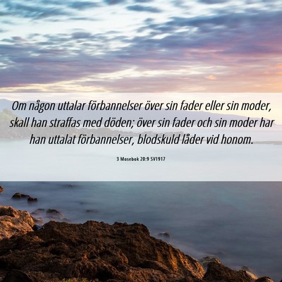 Picture 06 - 3 Mosebok 20:9 SV1917 - Om någon uttalar förbannelser över sin fader - Bible Verse Picture