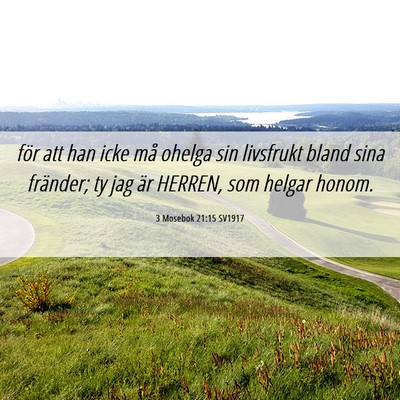 Picture 06 - 3 Mosebok 21:15 SV1917 - för att han icke må ohelga sin livsfrukt bland - Bible Verse Picture