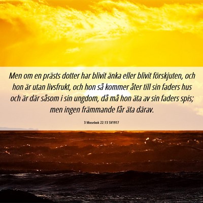 Picture 06 - 3 Mosebok 22:13 SV1917 - Men om en prästs dotter har blivit änka eller - Bible Verse Picture