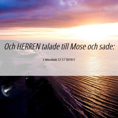 Picture 06 - 3 Mosebok 22:17 SV1917 - Och HERREN talade till Mose och - Bible Verse Picture
