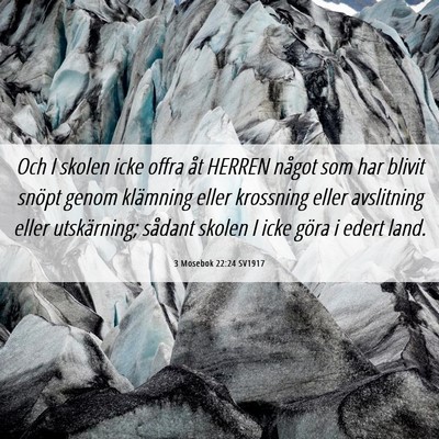 Picture 06 - 3 Mosebok 22:24 SV1917 - Och I skolen icke offra åt HERREN något som har - Bible Verse Picture