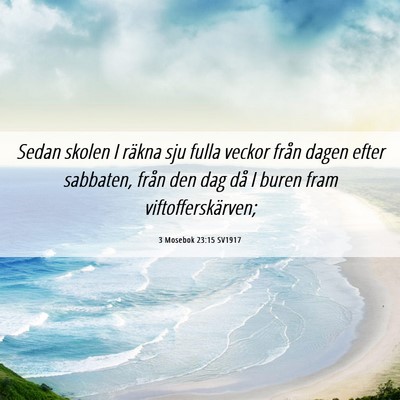 Picture 06 - 3 Mosebok 23:15 SV1917 - Sedan skolen I räkna sju fulla veckor från - Bible Verse Picture