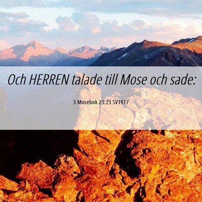 Picture 06 - 3 Mosebok 23:23 SV1917 - Och HERREN talade till Mose och - Bible Verse Picture