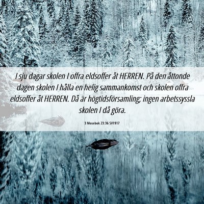 Picture 06 - 3 Mosebok 23:36 SV1917 - I sju dagar skolen I offra eldsoffer åt HERREN. - Bible Verse Picture