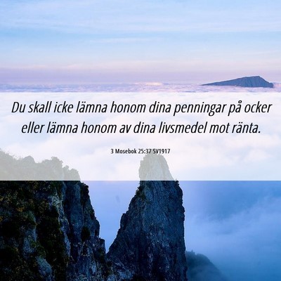 Picture 06 - 3 Mosebok 25:37 SV1917 - Du skall icke lämna honom dina penningar på - Bible Verse Picture