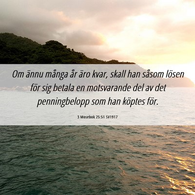 Picture 06 - 3 Mosebok 25:51 SV1917 - Om ännu många år äro kvar, skall han såsom - Bible Verse Picture