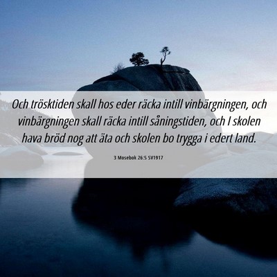 Picture 06 - 3 Mosebok 26:5 SV1917 - Och trösktiden skall hos eder räcka intill - Bible Verse Picture