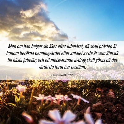 Picture 06 - 3 Mosebok 27:18 SV1917 - Men om han helgar sin åker efter jubelåret, då - Bible Verse Picture
