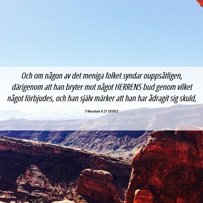Picture 06 - 3 Mosebok 4:27 SV1917 - Och om någon av det meniga folket syndar - Bible Verse Picture