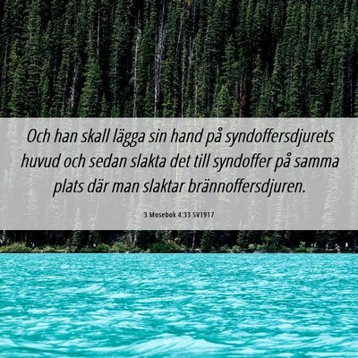 Picture 06 - 3 Mosebok 4:33 SV1917 - Och han skall lägga sin hand på - Bible Verse Picture