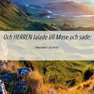 Picture 06 - 3 Mosebok 7:28 SV1917 - Och HERREN talade till Mose och - Bible Verse Picture