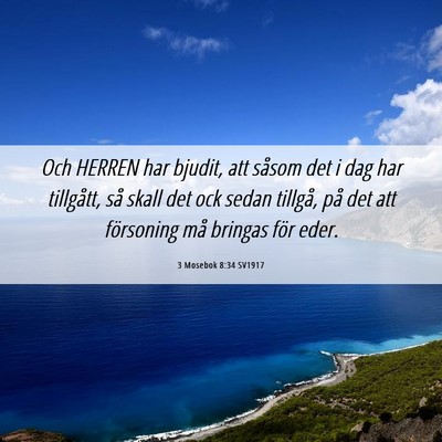 Picture 06 - 3 Mosebok 8:34 SV1917 - Och HERREN har bjudit, att såsom det i dag har - Bible Verse Picture