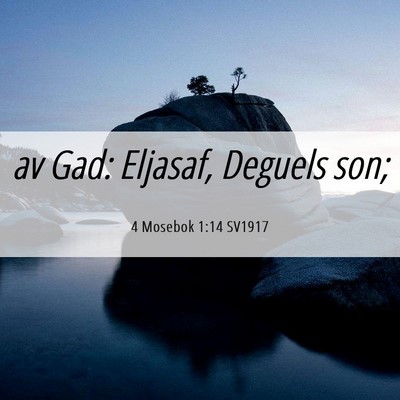Picture 06 - 4 Mosebok 1:14 SV1917 - av Gad: Eljasaf, Deguels - Bible Verse Picture