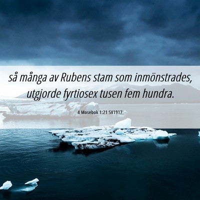 Picture 06 - 4 Mosebok 1:21 SV1917 - så många av Rubens stam som inmönstrades, - Bible Verse Picture
