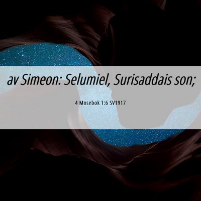 Picture 06 - 4 Mosebok 1:6 SV1917 - av Simeon: Selumiel, Surisaddais - Bible Verse Picture