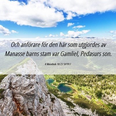 Picture 06 - 4 Mosebok 10:23 SV1917 - Och anförare för den här som utgjordes av - Bible Verse Picture