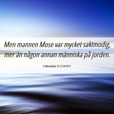 Picture 06 - 4 Mosebok 12:3 SV1917 - Men mannen Mose var mycket saktmodig, mer än - Bible Verse Picture