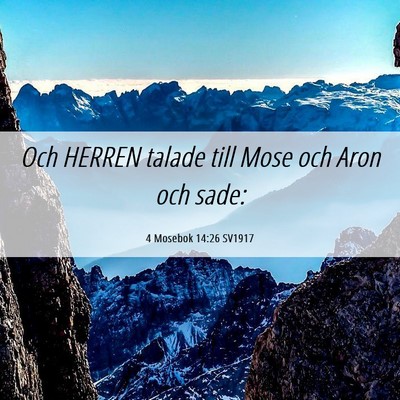 Picture 06 - 4 Mosebok 14:26 SV1917 - Och HERREN talade till Mose och Aron och - Bible Verse Picture