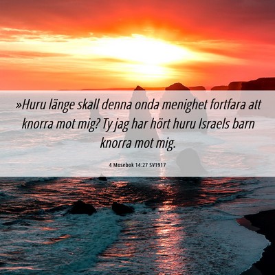 Picture 06 - 4 Mosebok 14:27 SV1917 - »Huru länge skall denna onda menighet fortfara - Bible Verse Picture