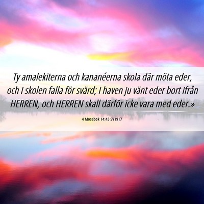 Picture 06 - 4 Mosebok 14:43 SV1917 - Ty amalekiterna och kananéerna skola där möta - Bible Verse Picture