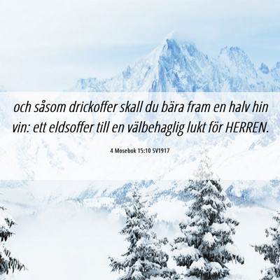 Picture 06 - 4 Mosebok 15:10 SV1917 - och såsom drickoffer skall du bära fram en halv - Bible Verse Picture