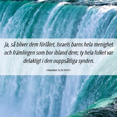 Picture 06 - 4 Mosebok 15:26 SV1917 - Ja, så bliver dem förlåtet, Israels barns hela - Bible Verse Picture