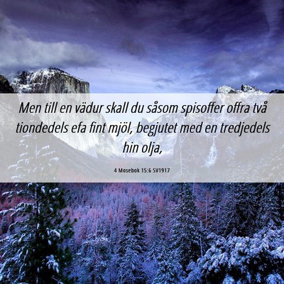 Picture 06 - 4 Mosebok 15:6 SV1917 - Men till en vädur skall du såsom spisoffer - Bible Verse Picture