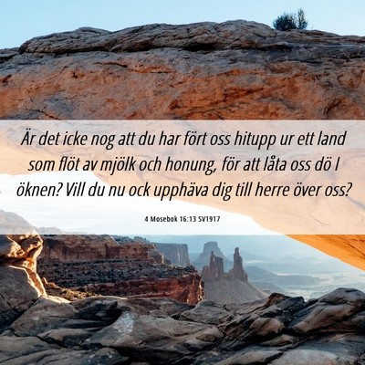 Picture 06 - 4 Mosebok 16:13 SV1917 - Är det icke nog att du har fört oss hitupp ur - Bible Verse Picture