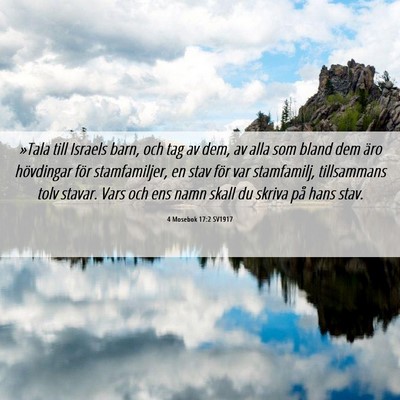 Picture 06 - 4 Mosebok 17:2 SV1917 - »Tala till Israels barn, och tag av dem, av alla - Bible Verse Picture
