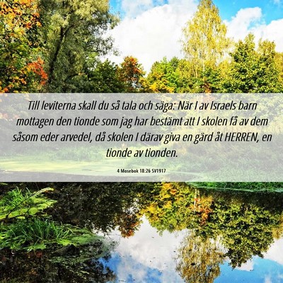 Picture 06 - 4 Mosebok 18:26 SV1917 - Till leviterna skall du så tala och säga: När - Bible Verse Picture