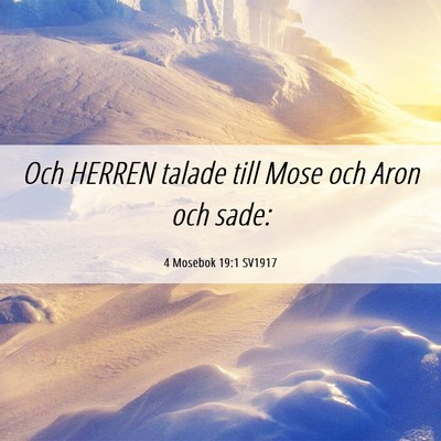 Picture 06 - 4 Mosebok 19:1 SV1917 - Och HERREN talade till Mose och Aron och - Bible Verse Picture