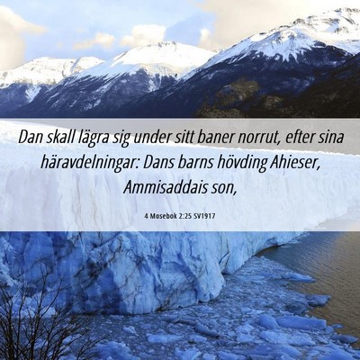 Picture 06 - 4 Mosebok 2:25 SV1917 - Dan skall lägra sig under sitt baner norrut, - Bible Verse Picture