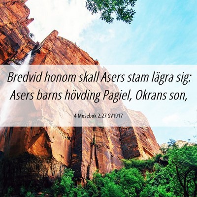 Picture 06 - 4 Mosebok 2:27 SV1917 - Bredvid honom skall Asers stam lägra sig: Asers - Bible Verse Picture