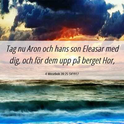 Picture 06 - 4 Mosebok 20:25 SV1917 - Tag nu Aron och hans son Eleasar med dig, och - Bible Verse Picture
