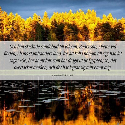 Picture 06 - 4 Mosebok 22:5 SV1917 - Och han skickade sändebud till Bileam, Beors - Bible Verse Picture