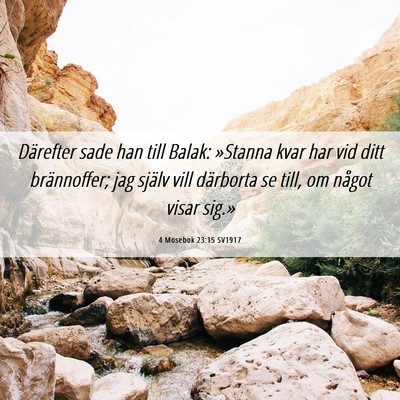 Picture 06 - 4 Mosebok 23:15 SV1917 - Därefter sade han till Balak: »Stanna kvar har - Bible Verse Picture