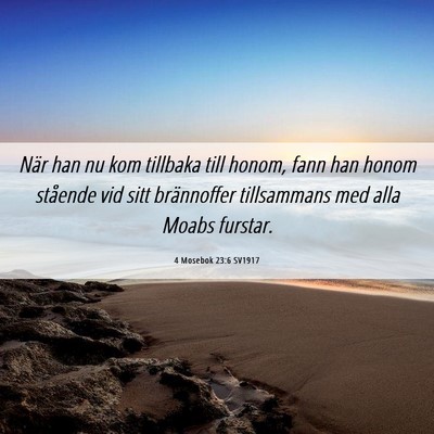Picture 06 - 4 Mosebok 23:6 SV1917 - När han nu kom tillbaka till honom, fann han - Bible Verse Picture